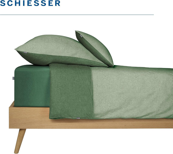 Schiesser Wende-Bettwäscheset Doubleface in angenehm glatter Renforcé Qualität, Made IN Green, Farbe