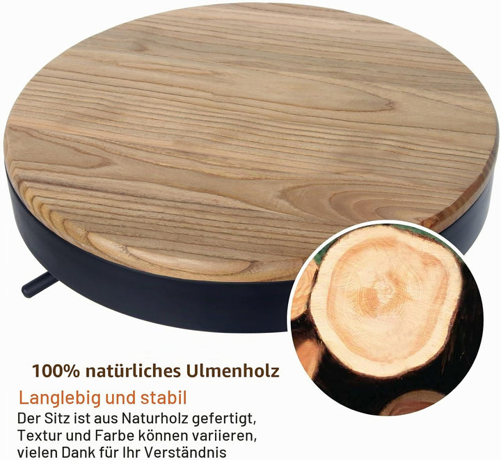 YOUNIKE Barhocker 2er Set Schwarz Holz Barstuhl Höhenverstellbar Schwenkbar Tresenhocker Küchenstühl
