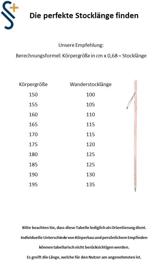 Stock-Fachmann® Wanderstock Pilgerstock Treiberstock Marschierer Farbe Hellbraun Dunkel Geflammter G