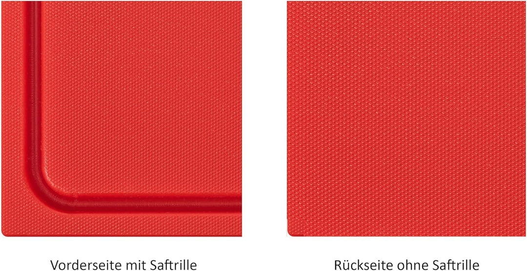 stabiles Schneidebrett Kunststoff | Rot, 35x25x2 cm | Spülmaschinenfest, EXTRA dick, messerschonend