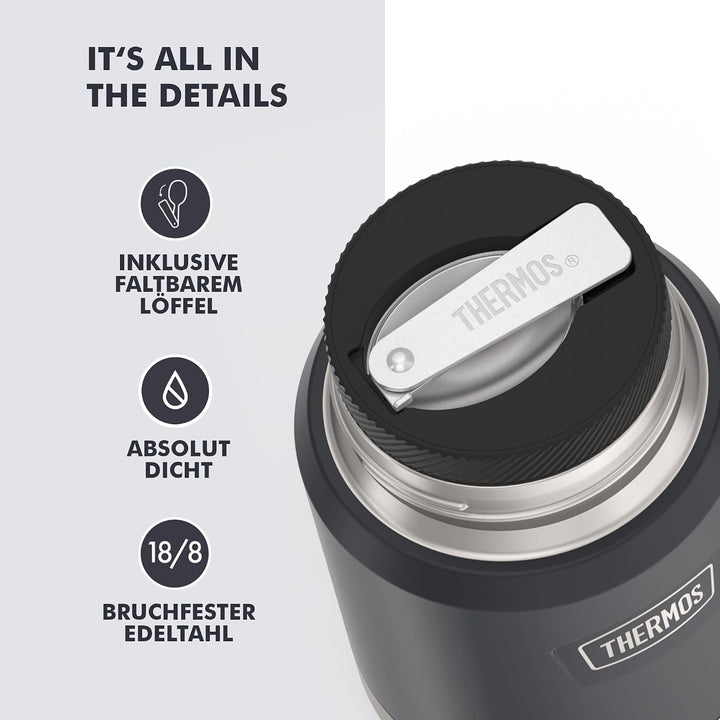 Thermos ICON Thermobehälter für Essen 0,47 l, 10 h heiss, graphite mat | 24 h kalt, auslaufsicherer
