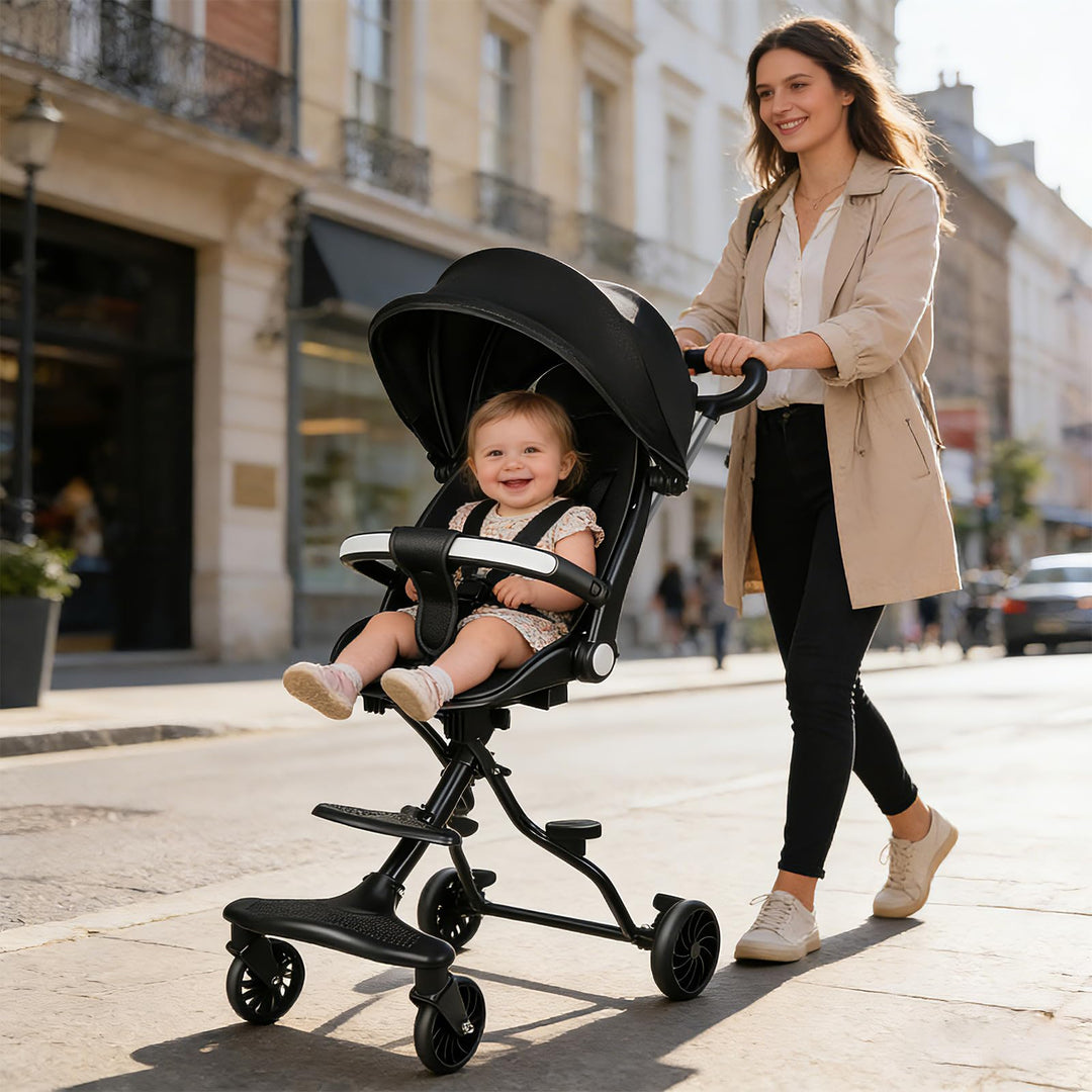 Supfine Kinderwagen, Ultraleicht Reisebuggy mit Verstellbarem Sitz, Regenverdeck Zusammenklappbar 3-