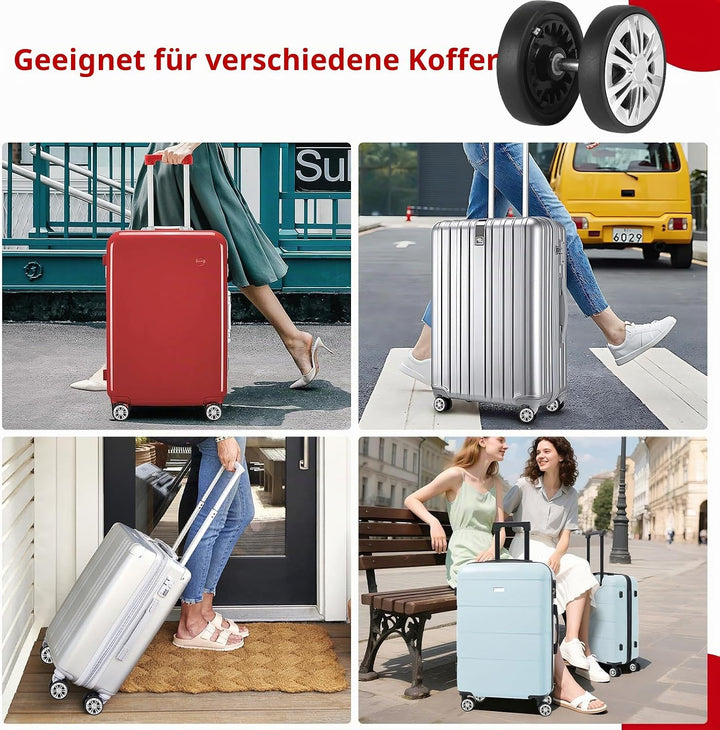 8 pcs Koffer Ersatzrollen 55mm x 12mm, Kofferrollen Ersatzrollen für Gepäck mit Doppelrollen, Koffer