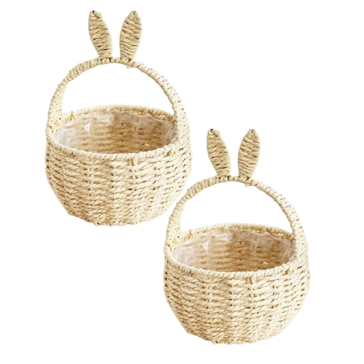 2 Stücke Osterkörbchen mit Henkel, Osterkörbchen Kinder, Blumenmädchen Korb, Geflochtener Korbs, Ges