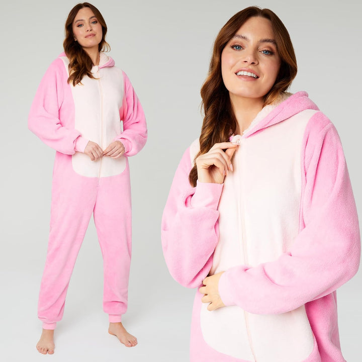 Disney Onesie Damen - Stitch Einteiler Pyjama - Eeyore, Minnie, Maleficent Schlafanzug Onesie - Grös