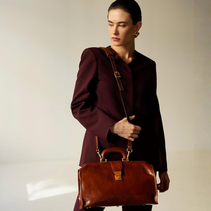 Time Resistance Leder Arzttasche - Arztkoffer - Doktortasche - Aus 100% Echtleder - Aktentasche für
