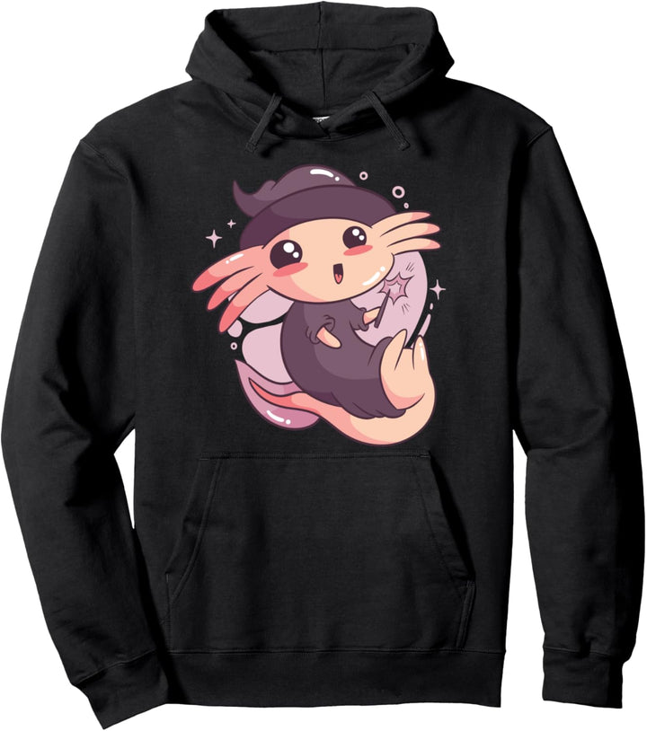 Niedliches magisches Axolotl Zauberer Hexe Lustiges Motiv Pullover Hoodie