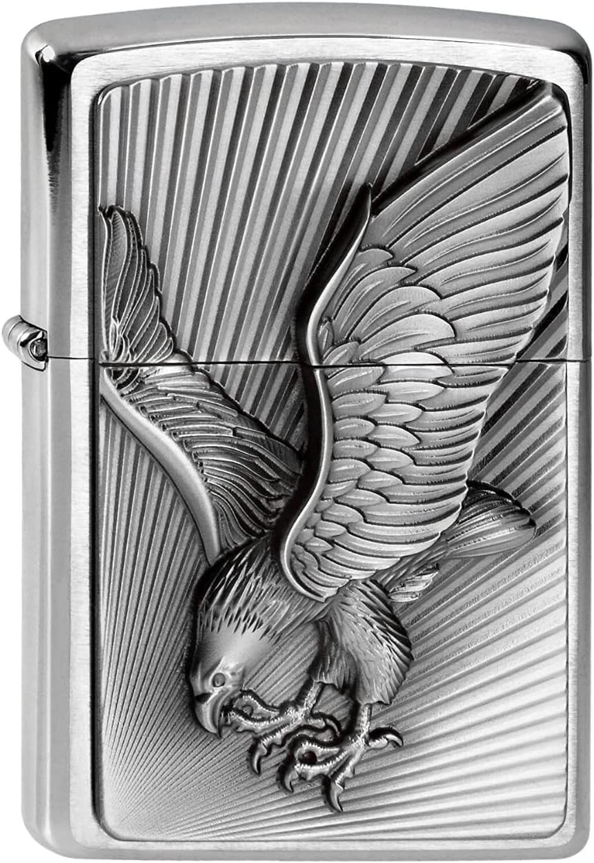 Zippo Feuerzeug 2003979 Eagle Benzinfeuerzeug, Messing Eagle Rays, Eagle Rays