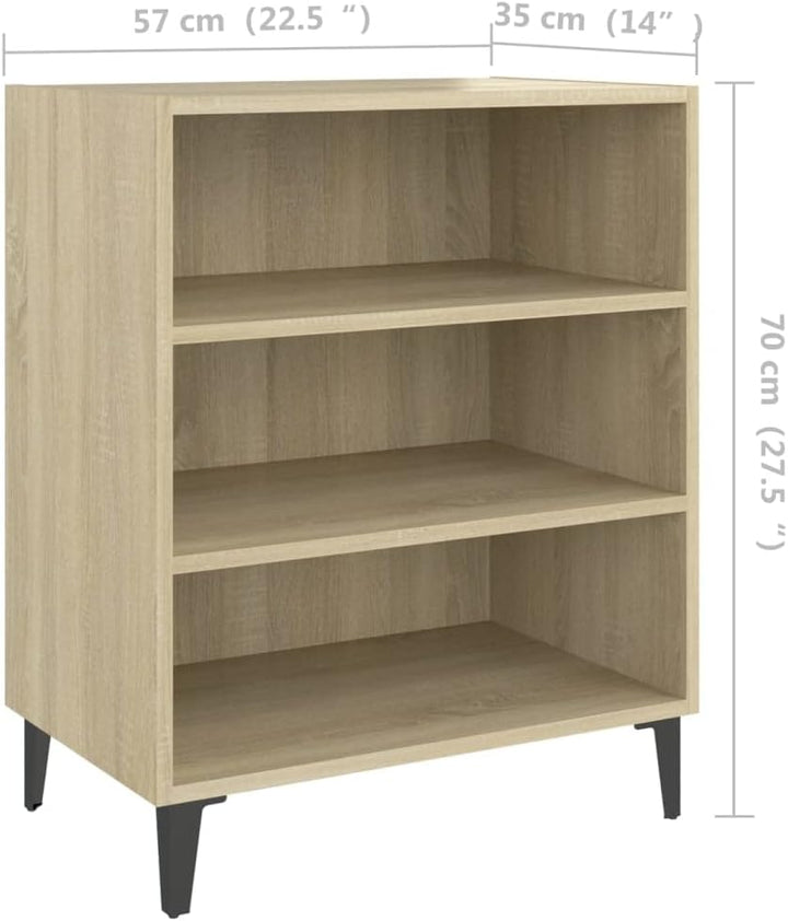vidaXL Sideboard mit 3 Regalböden Bücherregal Standregal Beistellschrank Bücherschrank Regal Schrank