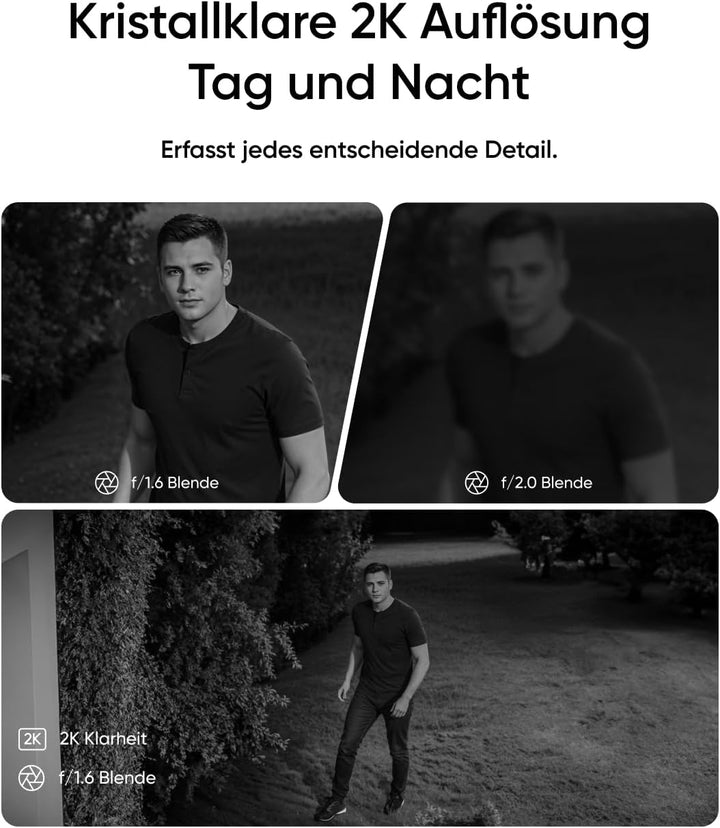 eufy eufyCam Solo E30, Solar Überwachungskamera Aussen, 360° Schwenk, KI-Tracking, 2K-Qualität, Kabe