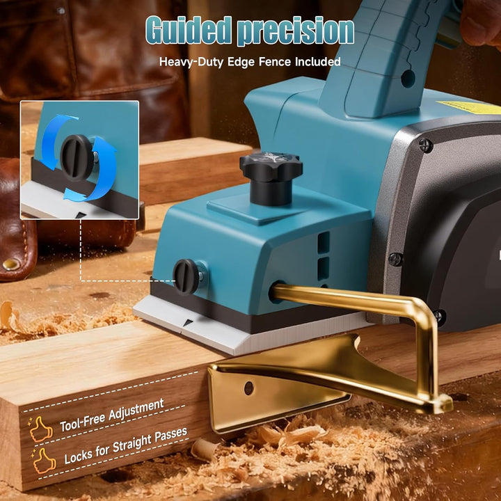 Akku Hobel Makita 18V Akku, 15000RPM Bürstenlose Elektrohobel mit 2 * 4.0Ah akku, 82mm Breite, 0-2MM