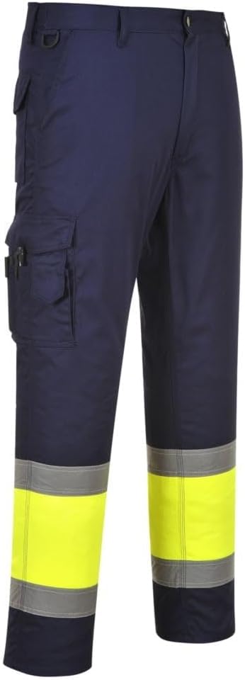 Portwest 2-farbige Warnschutz-Combat Hose, Grösse: M, Farbe: Gelb/Marine, E049YNRM
