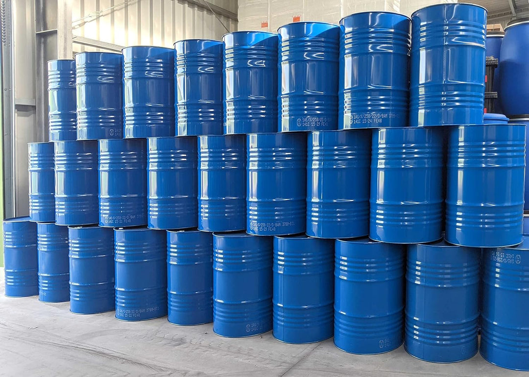 Maier Stahlfass Blechfass Spundfass Ölfass Deckelfass Metallfass, 216 Liter (blau)