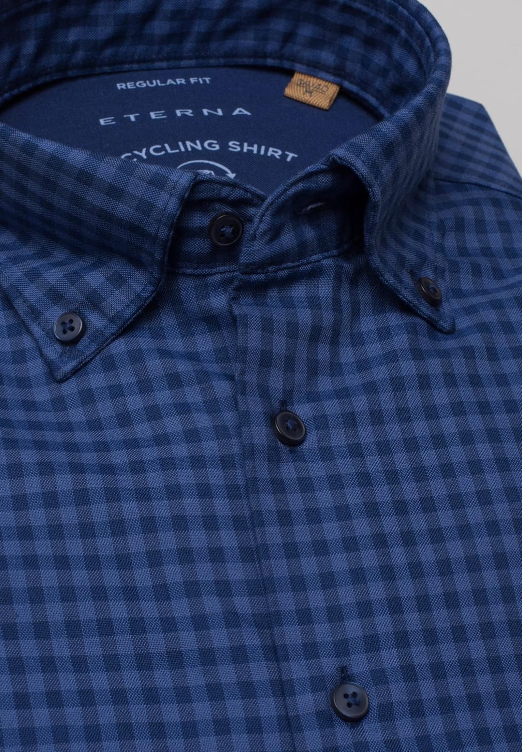 eterna Herren Upcycling Shirt Oxford Regular FIT 40 Blau, 40 Blau