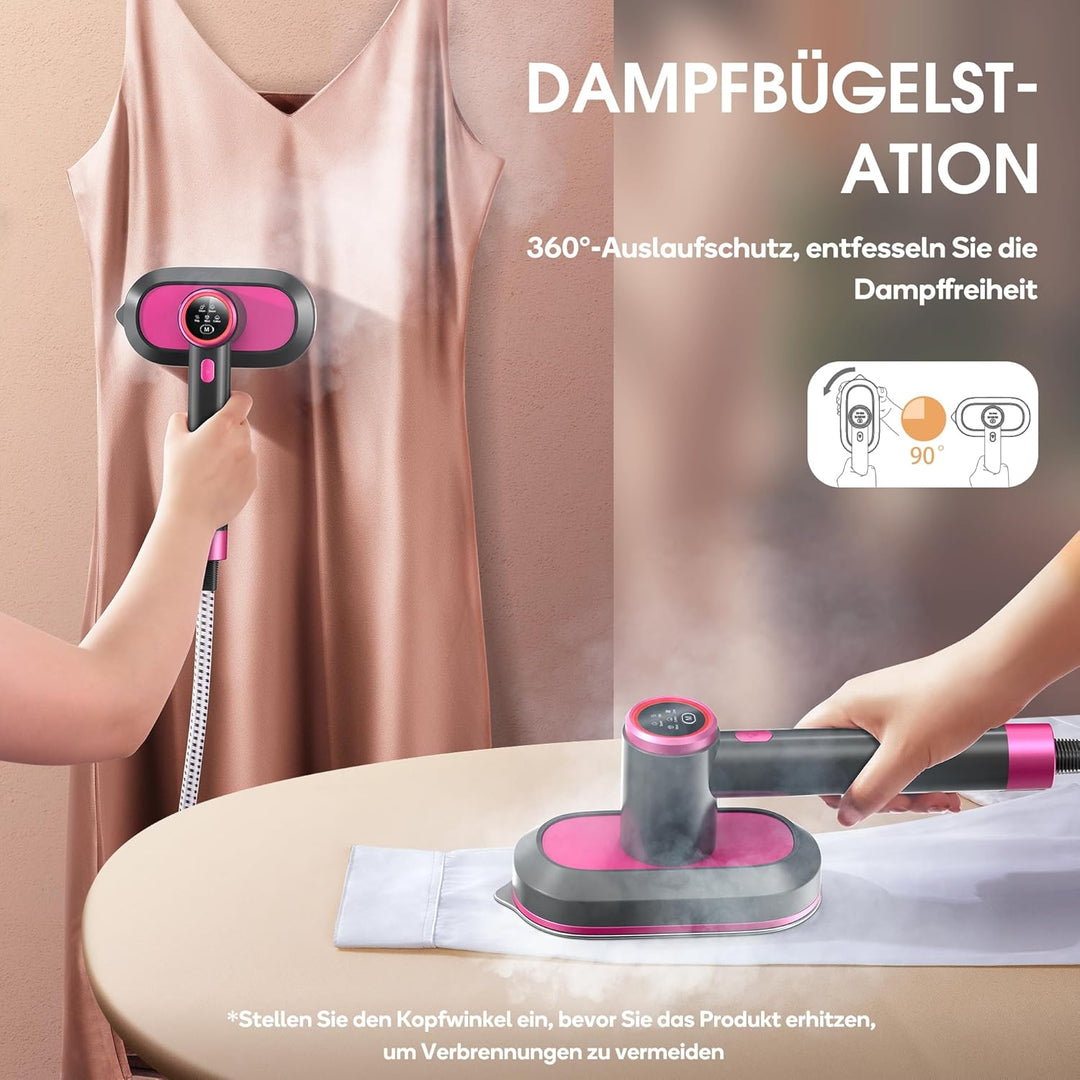 Newbealer Dampfbügelstation, 1600W Bügelstation für Kleidung, 3 Dampfstufen Dampfbügeleisen, 30s Sch
