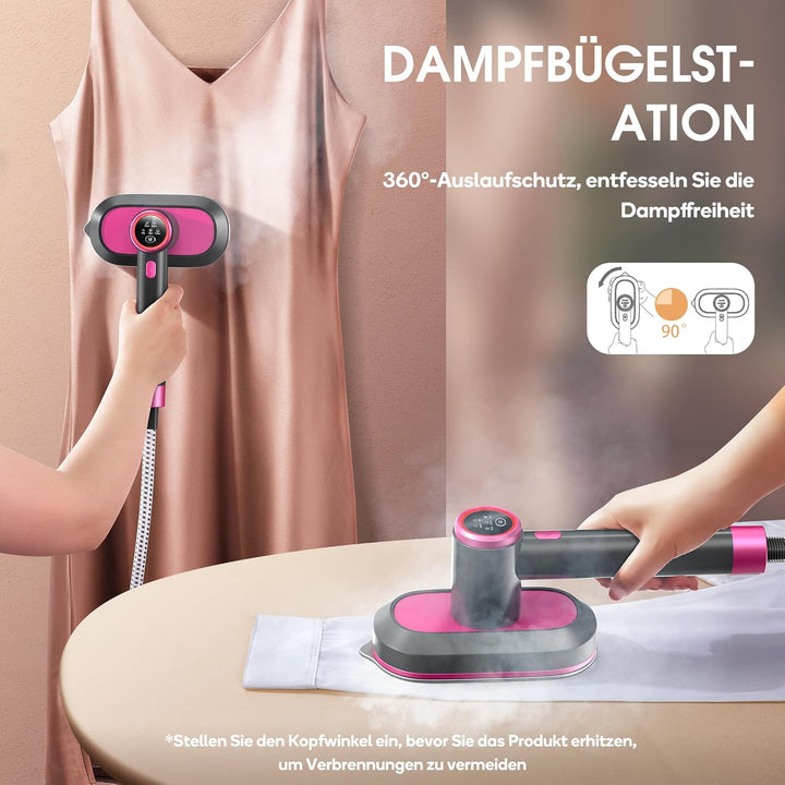 Newbealer Dampfbügelstation, 1600W Bügelstation für Kleidung, 3 Dampfstufen Dampfbügeleisen, 30s Sch