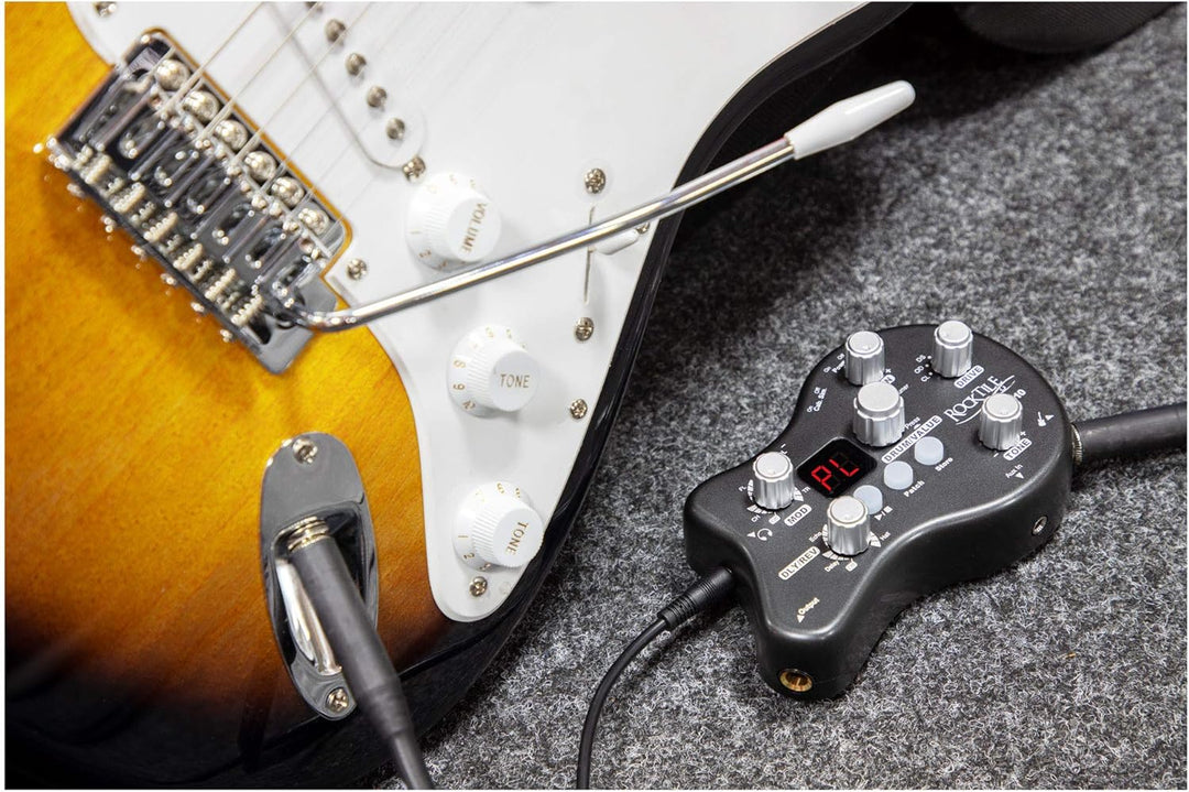 Rocktile GP-10 Gitarren Multieffekt Gerät/Kopfhörer-Verstärker Amp (8-Effekttypen und Drum-Loop Play
