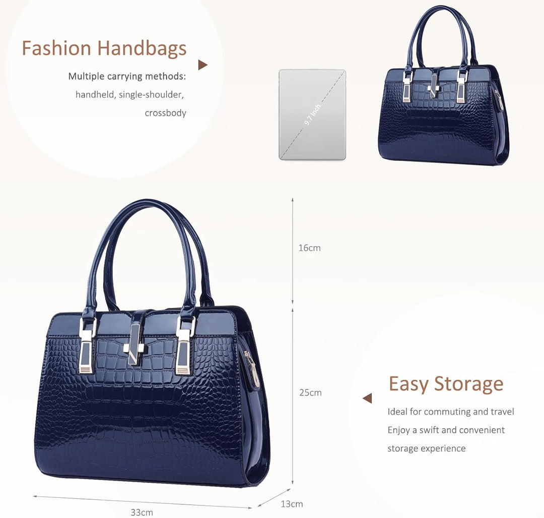 Nicole&amp;Doris Damen Handtaschen neue Umhängetasche Lackleder Shell schultertasche Henkeltaschen Tasch