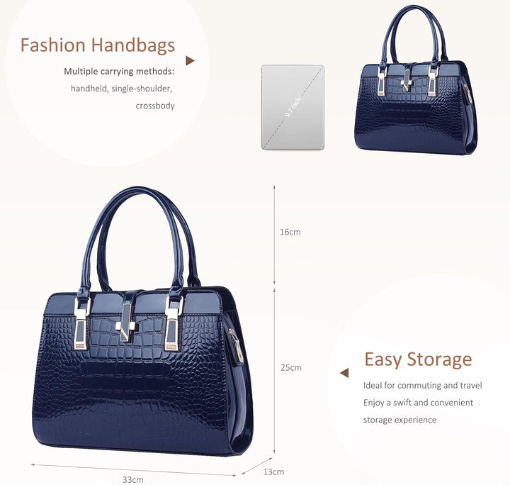 Nicole&amp;Doris Damen Handtaschen neue Umhängetasche Lackleder Shell schultertasche Henkeltaschen Tasch