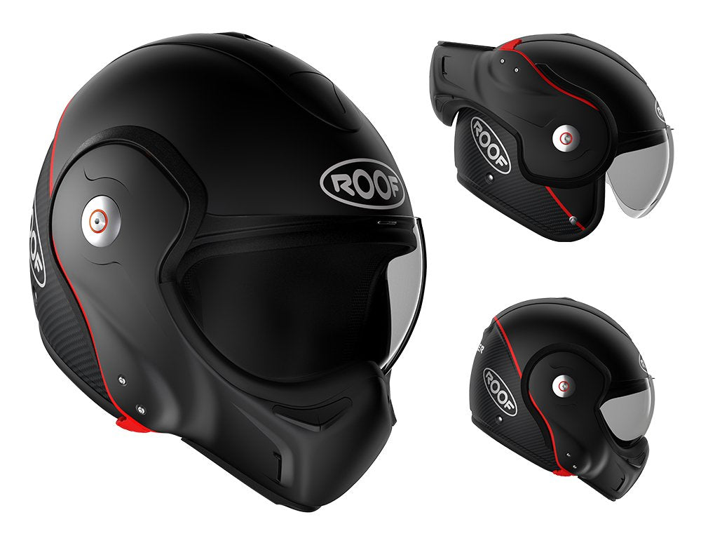 Roof Modularhelm BoXXer Carbon schwarz matt Jet Integral Visier 50% getönt 58 Weiss, 58 Weiss