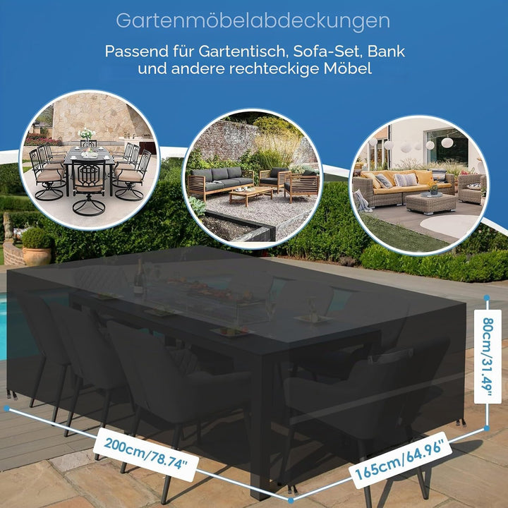 GARPROVM Abdeckung für Gartenmöbel, Abdeckplane, Plane für Balkonmöbel Loungemöbel Wasserdicht Anti-
