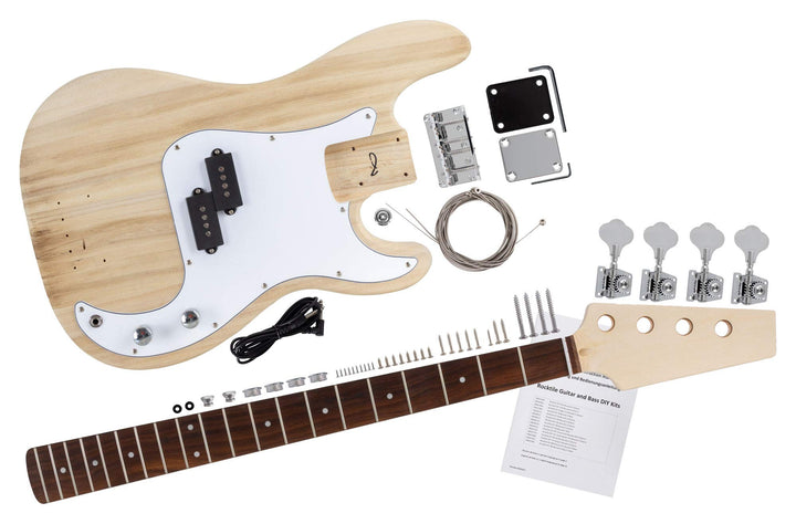 Rocktile DIY PB Bausatz E-Bass - "Do-it-yourself" Bausatz PB-Style - Korpus: Paulownia - Hals: Ahorn