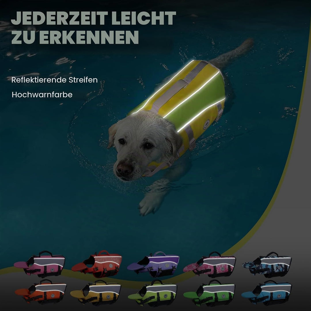 VIVAGLORY Front Float Schwimmweste Hund, Hundeschwimmweste für Bootfahren, Schwimmweste with Kopfstü