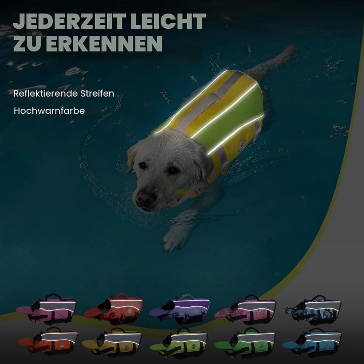 VIVAGLORY Front Float Schwimmweste Hund, Hundeschwimmweste für Bootfahren, Schwimmweste with Kopfstü