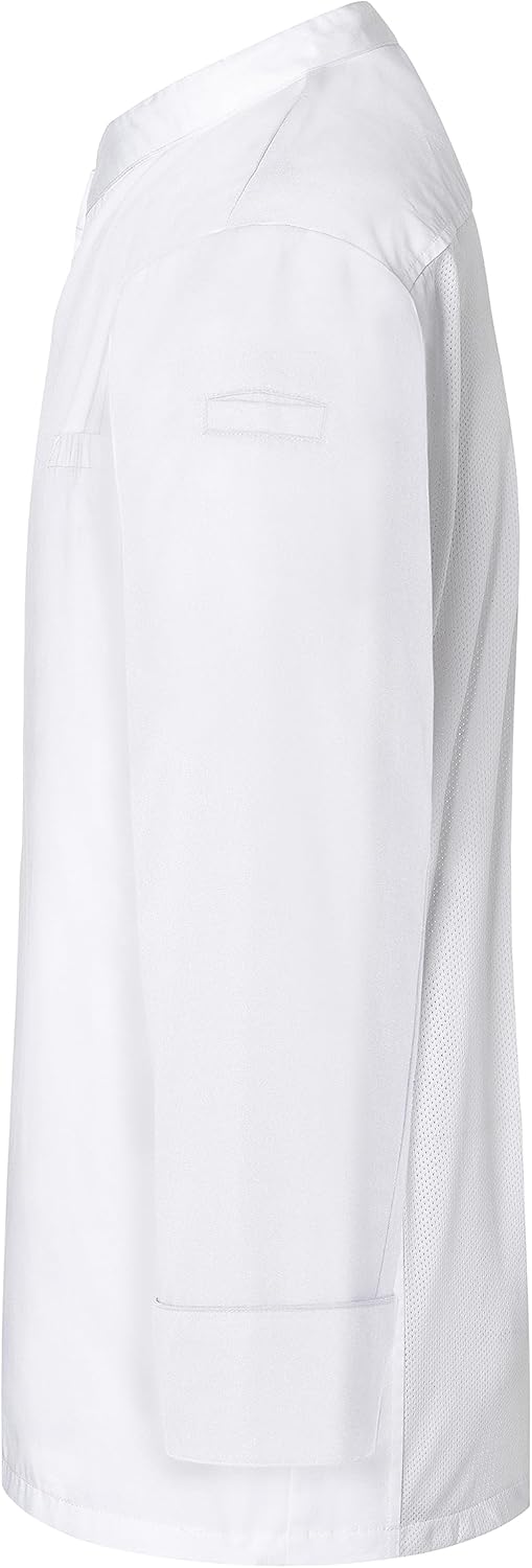 Karlowsky Langarm Überwurf-Kochhemd Basic Damen Herren Unisex 65% Polyester / 35% Baumwolle XS Weiss