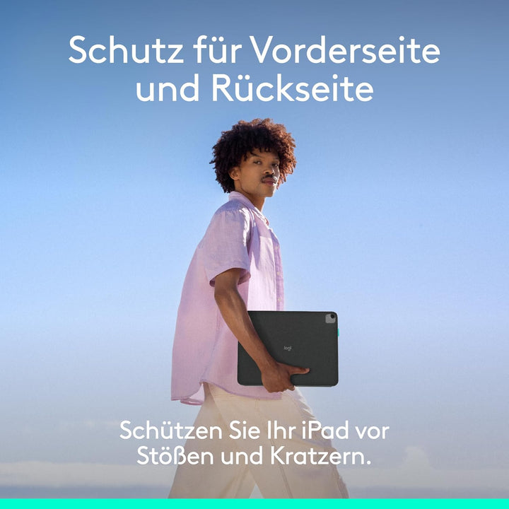 Logitech Flip Folio, Tastatur-Case für iPad Pro 13 Zoll (M4 und M5) und iPad Air 13 Zoll (M2 und M3)