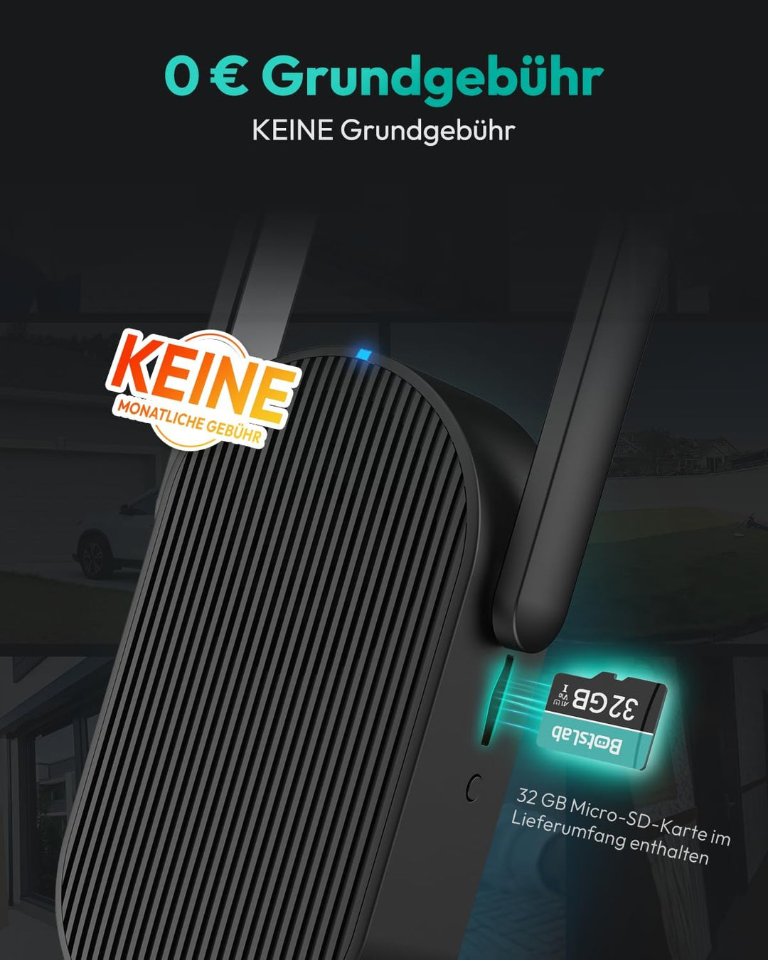 BOTSLAB Kabellose Video-Türklingel Akku, 5MP WLAN Türklingel mit Kamera, 180° Weitwinkel, 210-Tage-A