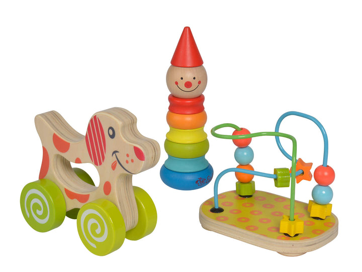 Eichhorn - 100003750 -Lernspielset,Geschenkset, 3 teilig,bestehend aus Steckfigur Clown, Motorikschl