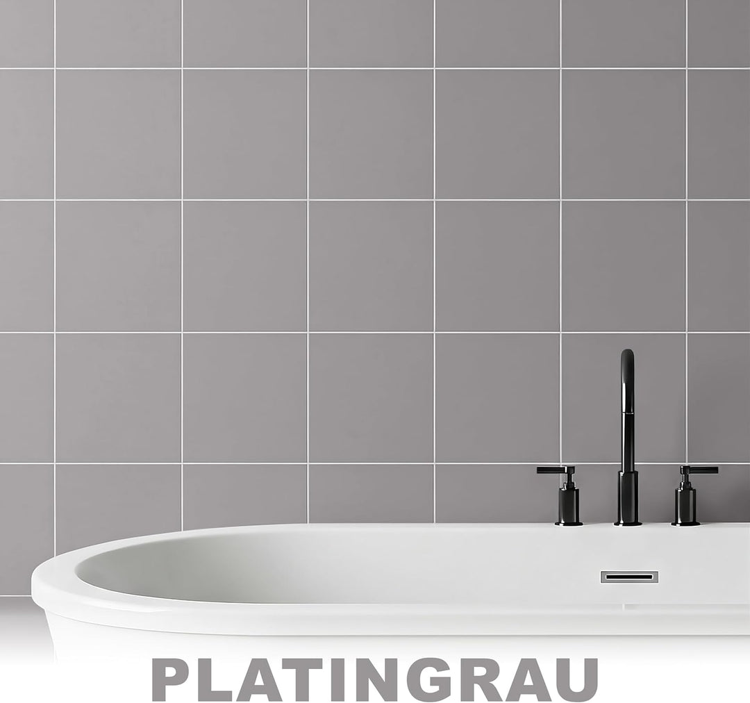 WO-WE 2K Fliesenlack MATT Platingrau RAL 7036 Boden Wand Fliesenfarbe Bad Küche - 5Kg 5.00 kg (1er P