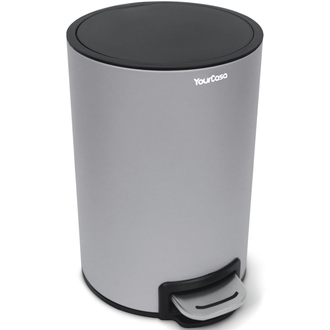 YourCasa Mülleimer Bad [5L] aus Edelstahl für Badezimmer [Softclose] - Badmülleimer Klein - Kosmetik