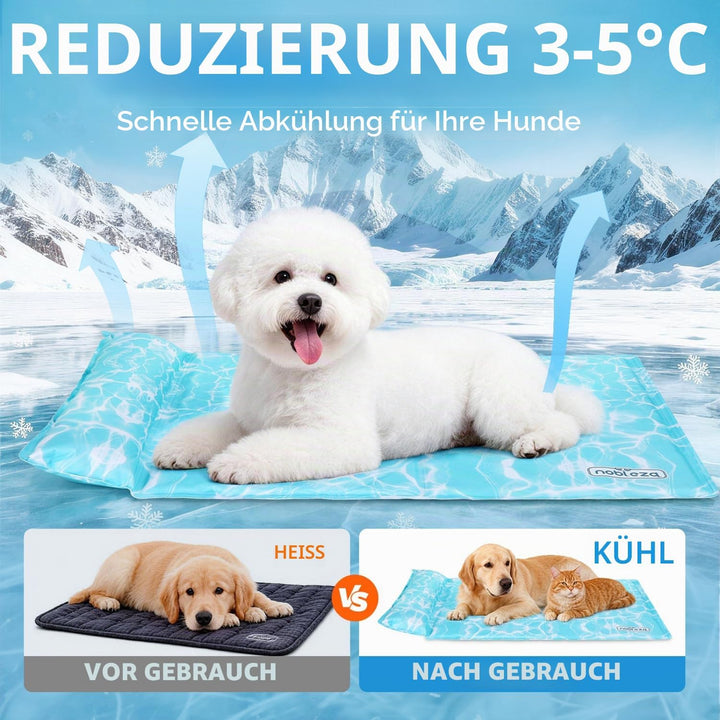 Nobleza Kühlmatte Hund und Katze, Kühlmatte für Hunde und Katzen, Design mit 6cm Zusätzlichem Halski