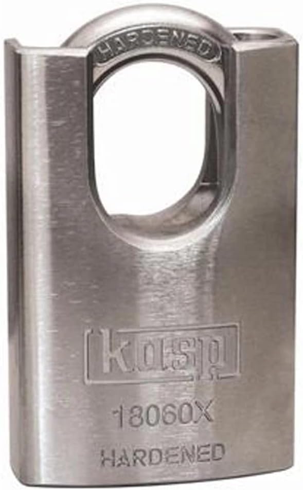 Kasp Stahlschloss, 60 mm mit Bügelschutz, K18060XD, Silber, Closed Shackle, closed shackle