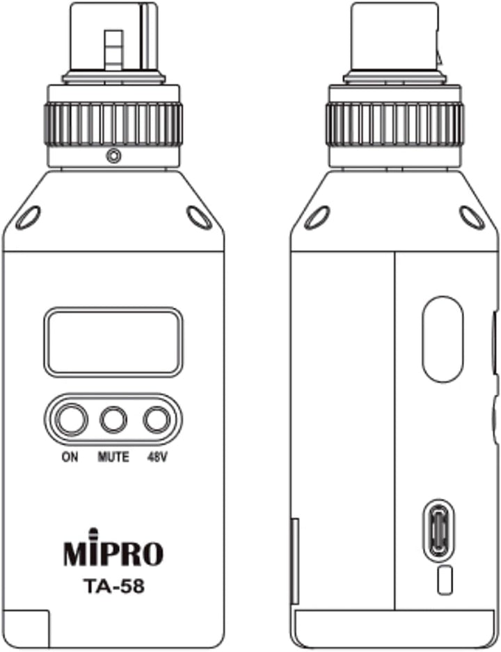 MIPRO TA-58 Digitaler Drahtloser Anstecksender für Mikrofone 5,8 GHz