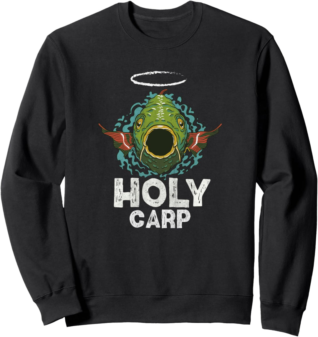 Holy Carp lustiges Karpfen Angel Sweatshirt
