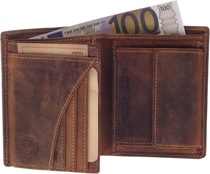Greenburry Vintage Geldbeutel Geldbörse Braun 9,5x12,5x2,5cm