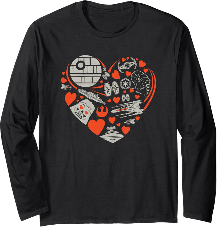 Star Wars Valentine's Day Heart Galaxy Langarmshirt