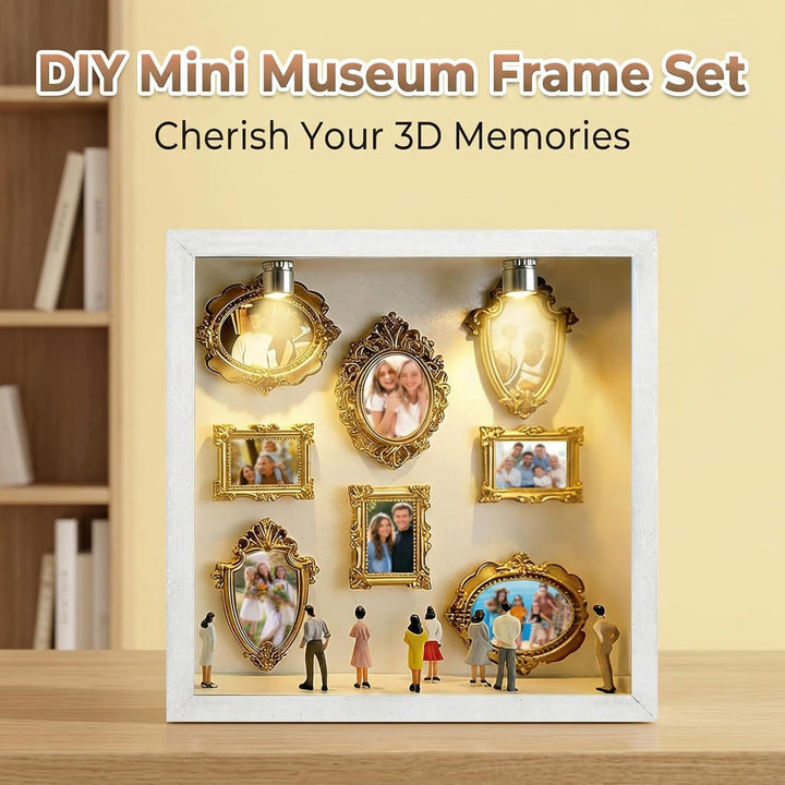 DIY Mini Museum Bilderrahmen, Mini Menschen Bilderrahmen Vintage zum Befüllen, Museum Silhouette Box