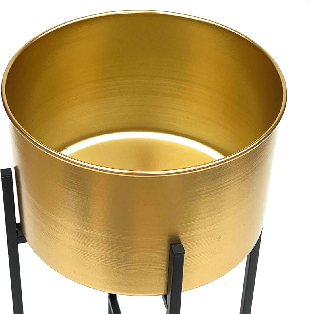 DanDiBo Blumenhocker mit Topf Gold Metall Schwarz 50 cm Blumenständer 96527 Pflanzenständer Blumensä