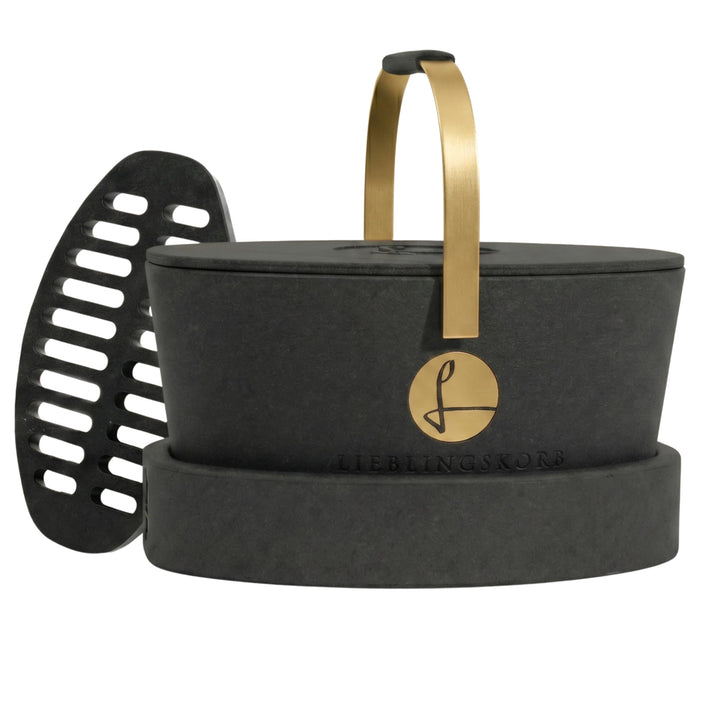 LIEBLINGSKORB Original Black Gold - inkl. Deckel, Einlegeboden und Transportring - ultraleichter, ki