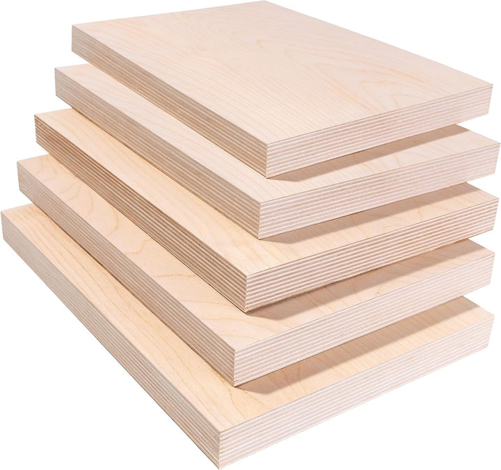 Creative Deco 5 x A4 Sperrholzplatte 15mm | 300 x 210 (+/- 0,5) mm | Birkensperrholz Dünne Holz-Zusc