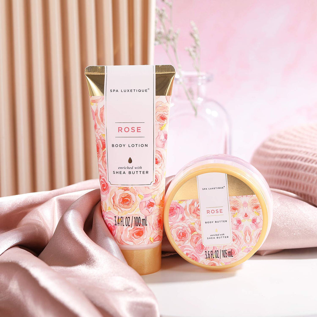 SPA LUXETIQUE Wellness Set für Frauen - 8tlg Rosenduft Bade Geschenkset für Frauen, Geburtstagsgesch