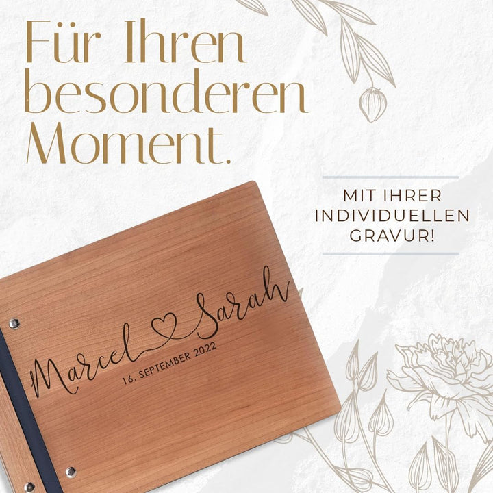Hochzeitideal – Personalisierbares Gästebuch Hochzeit Mischa mit 40 Seiten I Hochzeit Gästebuch aus