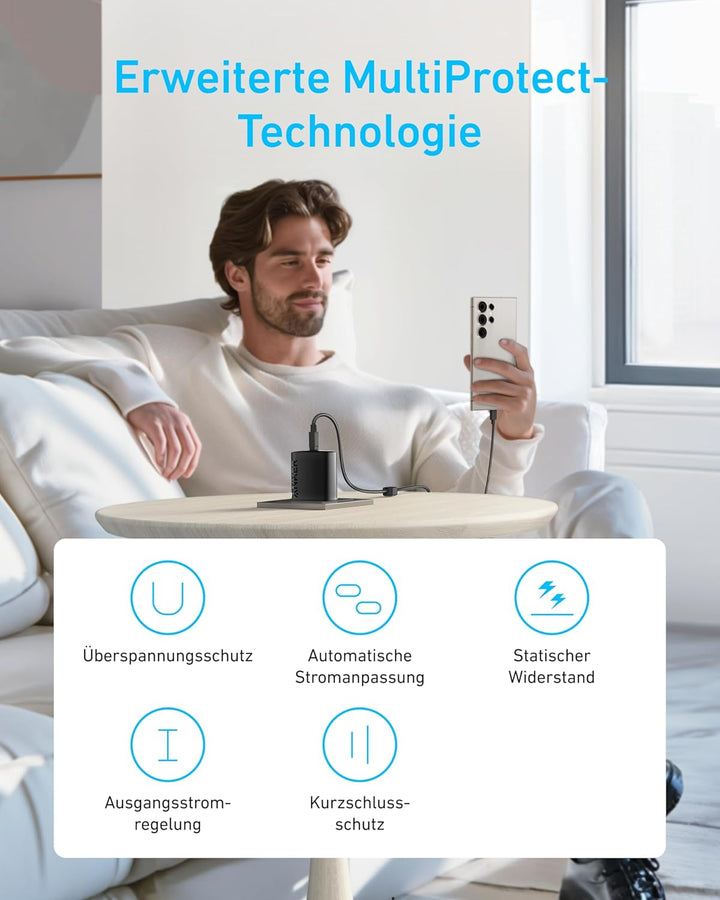 Anker 45W USB C Ladegerät,iPad Ladegerät, PPS-Schnellladen Netzteil für Samsung Galaxy S24 Ultra/S24