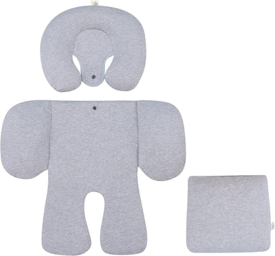 JYOKO Kids Sitzverkleinerer Antiallergikum Universal Baby 100% Baumwolle (Grey Stone, Enthält Kopf-,