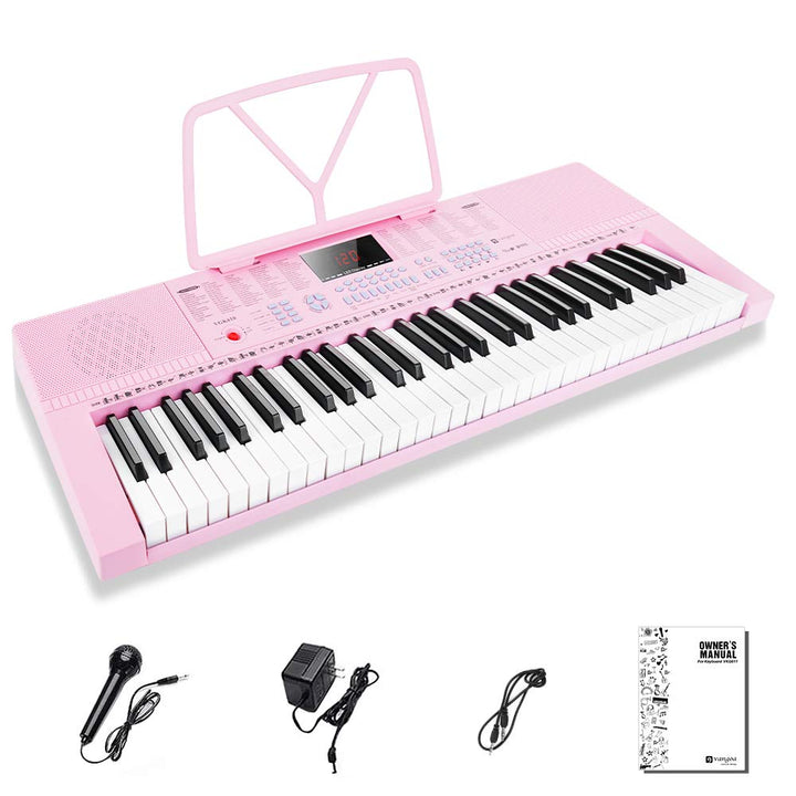 Vangoa Elektronische Klaviertastatur 61 Mini Tasten für Anfänger mit 3 Unterrichtsmodi, Mikrofon, 35