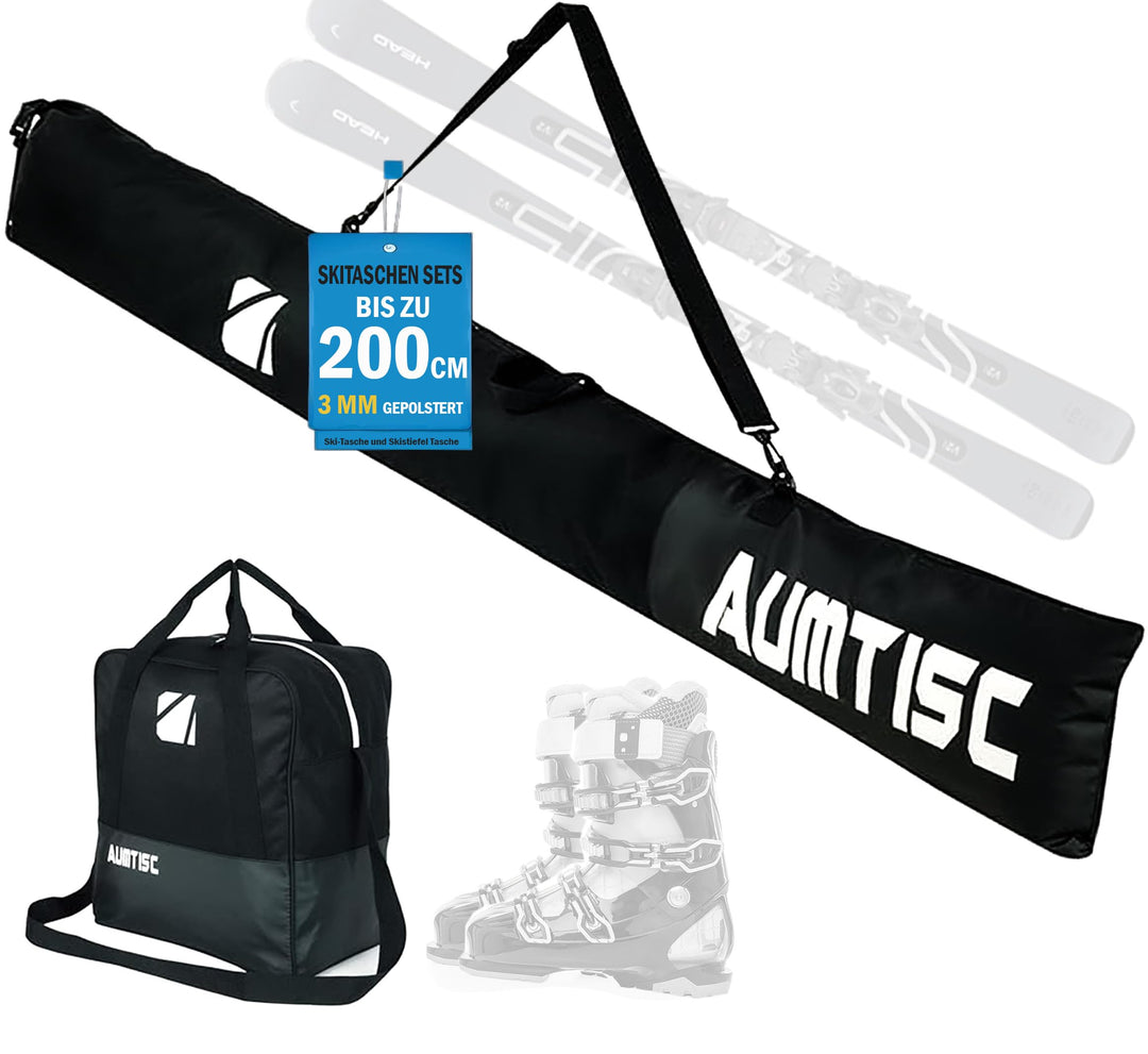 AUMTISC Skitasche und Skischuhtasche Combo - Skitaschen für Flugreisen - gepolsterte Schneeskitasche